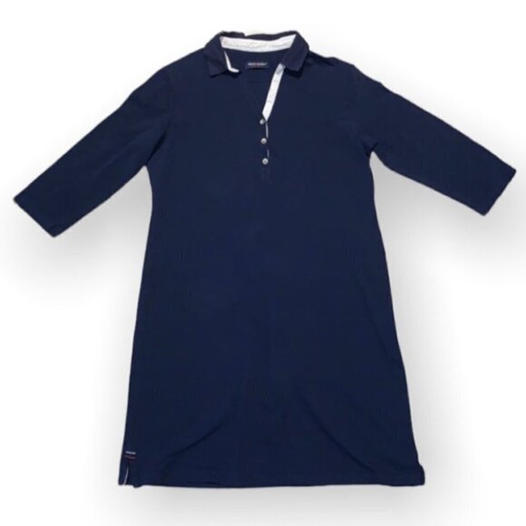 saint James Cotton Polo Dress Navy Blue Size 8 - Picture 3 of 12